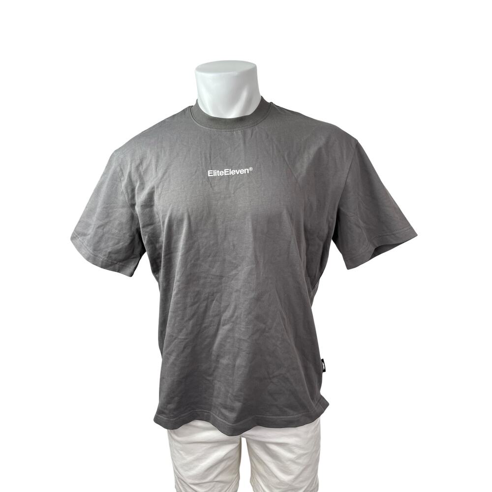 NEW Elite Eleven Certified Men's Gray Short Sleeve Crew Neck T Shirt Tee Top S